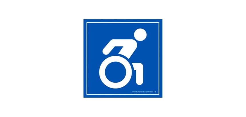 Panneau signalétique Sportif Personne à mobilité réduite