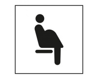 Pictogramme PI TF 026 - Siège prioritaire pour femmes enceintes - ISO 7001 en Gravoply  (350 x 350 mm, Blanc)