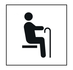 Pictogramme PI TF 022 - Siège prioritaire pour personnes âgées - ISO 7001 en Gravoply
