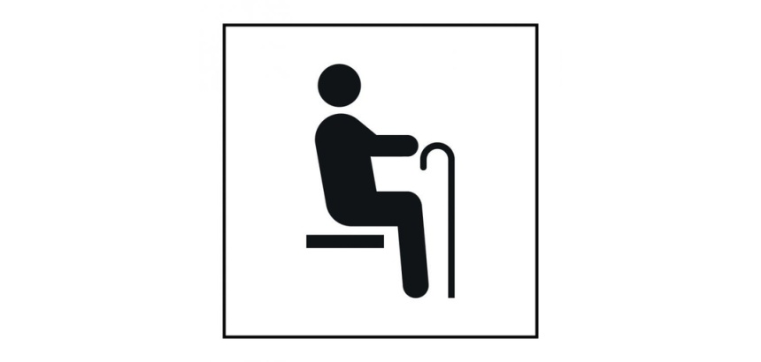 Pictogramme PI TF 022 - Siège prioritaire pour personnes âgées - ISO 7001 en Gravoply