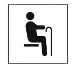 Pictogramme PI TF 022 - Siège prioritaire pour personnes âgées - ISO 7001 en Gravoply