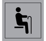 Pictogramme PI TF 022 - Siège prioritaire pour personnes âgées - ISO 7001 en Gravoply