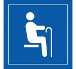 Pictogramme PI TF 022 - Siège prioritaire pour personnes âgées - ISO 7001 en Gravoply