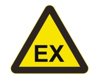 Panneau danger atmosphère explosive ATEX – EX - Vinyle Souple Autocollant