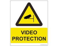 Panneau d'information - Vidéo Protection - 250 x 300 mm PVC 2 mm