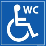 Panneau Signalisation - WC - avec picto Handicapé  (350 x 350 mm, PVC)