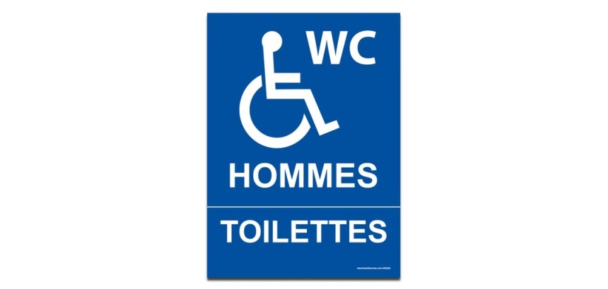 Panneau - Toilettes Hommes Toilettes - + Picto Handicapé