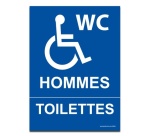 Panneau - Toilettes Hommes Toilettes - + Picto Handicapé