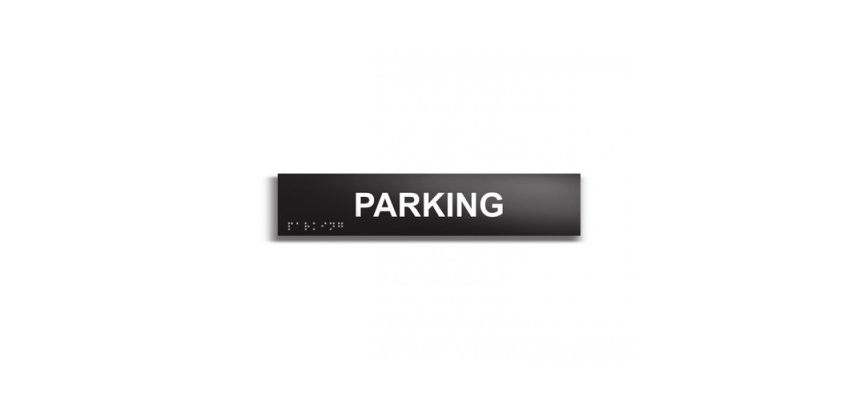 Parking - Plaque de porte en braille et relief - 25 x 5cm