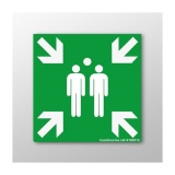 Panneau premiers secours - Point de rassemblement E007 - ISO 7001 125 x 125 mm PVC 2 mm