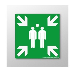 Panneau premiers secours - Point de rassemblement E007 - ISO 7001