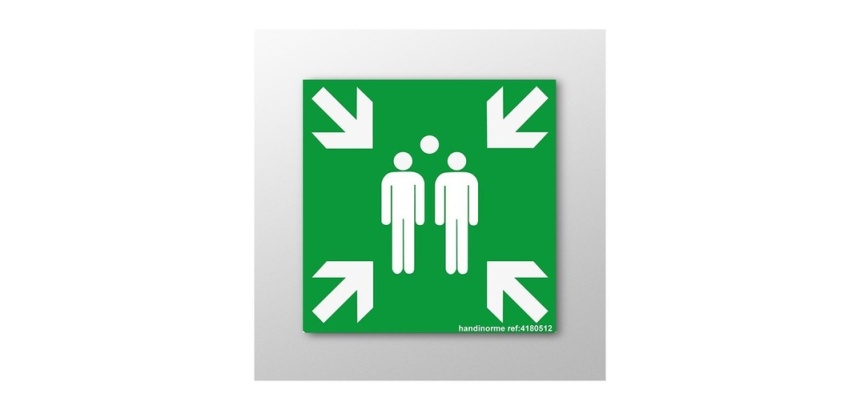 Panneau premiers secours - Point de rassemblement E007 - ISO 7001