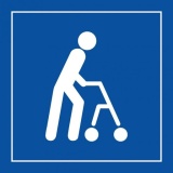 Pictogramme PI PF 045 - Accessibilité, capacité de déplacement à pied limitée - ISO 7001  (350 x 350 mm, PVC)