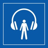 Pictogramme PI TC 014 - Audioguide - ISO 7001  (350 x 350 mm, PVC)