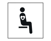 Pictogramme PI TF 024 - Siège prioritaire pour personnes souffrant de troubles graves - ISO 7001 en Gravoply  (125 x 125 mm, Gris)