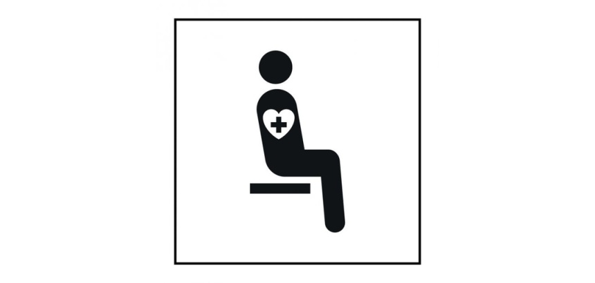 Pictogramme PI TF 024 - Siège prioritaire pour personnes souffrant de troubles graves - ISO 7001 en Gravoply