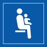 Pictogramme PI TF 025 - Siège prioritaire pour personnes avec enfant en bas âge - ISO 7001  (350 x 350 mm, PVC)