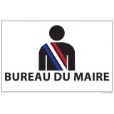 Panneau d'information - Pictogramme Bureau du Maire - 300 x 200 mm Vinyle Souple Autocollant