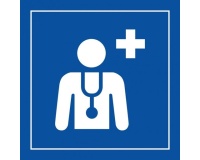 Pictogramme PI PF 044 - Centre médical ou médecin - ISO 7001  (125 x 125 mm, PVC)