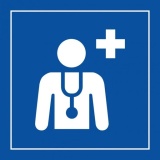 Pictogramme PI PF 044 - Centre médical ou médecin - ISO 7001  (350 x 350 mm, PVC)
