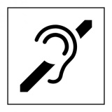 Pictogramme PI PF 048 - Accessibilité, malentendant - ISO 7001 en Gravoply  (350 x 350 mm, Gris)