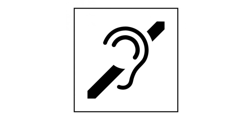 Pictogramme PI PF 048 - Accessibilité, malentendant - ISO 7001 en Gravoply
