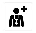 Pictogramme PI PF 044 - Centre médical ou médecin - ISO 7001 en Gravoply
