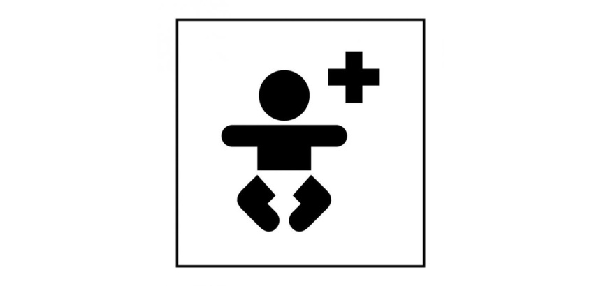 Pictogramme PI PF 036 - Centre médical pour enfants - ISO 7001 en Gravoply