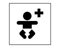 Pictogramme PI PF 036 - Centre médical pour enfants - ISO 7001 en Gravoply
