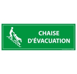 Panneau rectangulaire d'information - Chaise d'évacuation