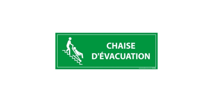 Panneau rectangulaire d'information - Chaise d'évacuation