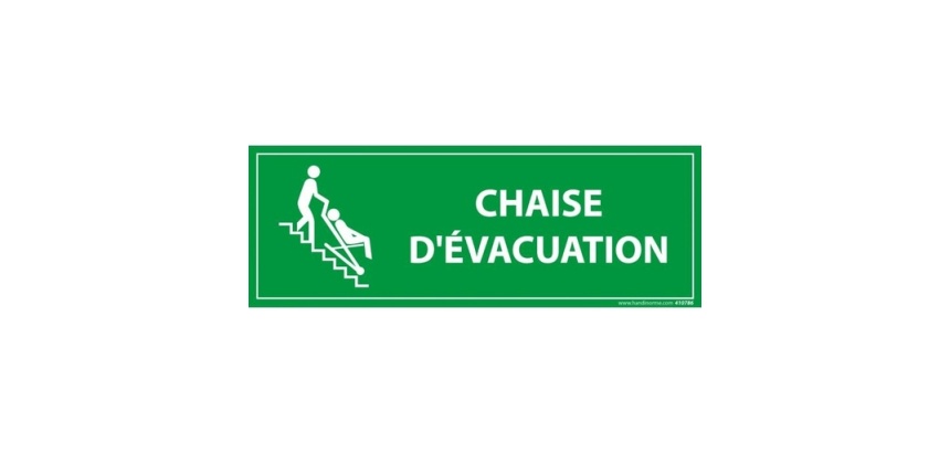 Panneau rectangulaire d'information - Chaise d'évacuation