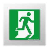 Panneau Sortie de secours droite - Secours et évacuation - ISO 7010 250 x 250 mm PVC 2 mm