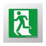 Panneau Secours et évacuation - Picto Sortie à gauche - ISO 7010 250 x 250 mm PVC 2 mm