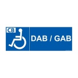 Signalisation - DAB/GAB - + picto Handicapé  (350 x 125mm, PVC)