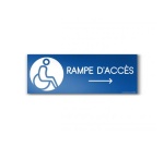 Panneau Design Rampe d'accès Flèche droite + Picto Handicapé