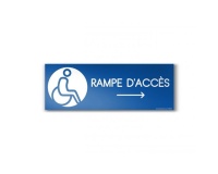 Panneau Design Rampe d'accès Flèche droite + Picto Handicapé  (210 x 75mm, PVC)