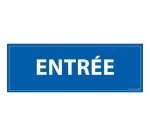 Signalétique information - ENTREE - fond bleu 210 x 75 mm