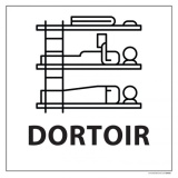 Signalisation ERP - Panneau pictogramme Dortoir - 250 x 250 mm PVC 2 mm