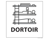 Signalisation ERP - Panneau pictogramme Dortoir - 250 x 250 mm PVC 2 mm