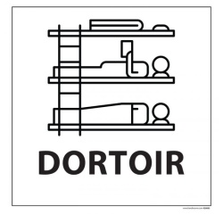 Signalisation ERP - Panneau pictogramme Dortoir - 250 x 250 mm