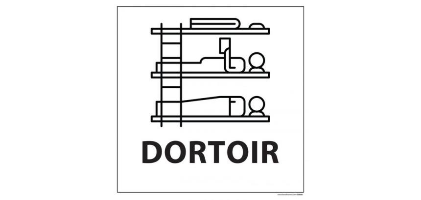 Signalisation ERP - Panneau pictogramme Dortoir - 250 x 250 mm