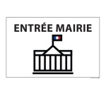 Signalétique information - ENTREE MAIRIE+ symbole - fond blanc 300 x 200 mm
