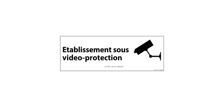 Signalisation d'information Etablissement sous vidéo-protection - 210 x 75 mm