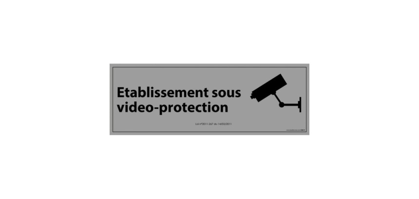 Signalisation d'information Etablissement sous vidéo-protection - 210 x 75 mm