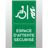 Panneau Espace d’attente sécurisé – Format portrait – ISO 7010 200 x 100 mm PVC 2 mm