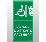 Panneau signalétique - Espace d'attente sécurisé - portrait