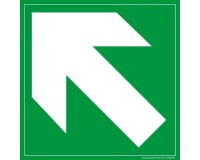 Panneau évacuation - Flèche diagonale en haut à gauche - F001