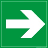 Panneau directionnel d'évacuation – Signalisation conforme ISO 125 x 125 mm PVC 2 mm