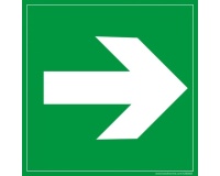 Panneau directionnel d'évacuation – Signalisation conforme ISO 125 x 125 mm PVC 2 mm
